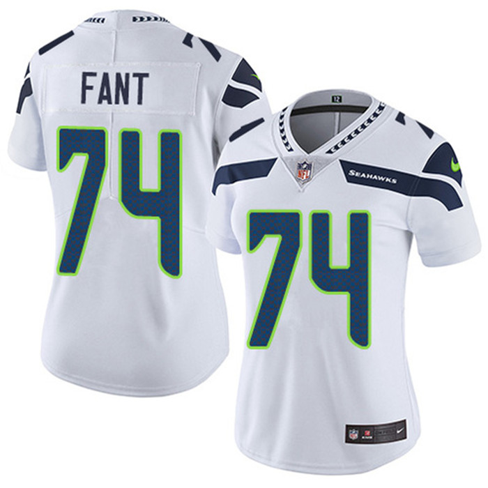  Seahawks 74 George Fant White Women Vapor Untouchable Limited Jersey