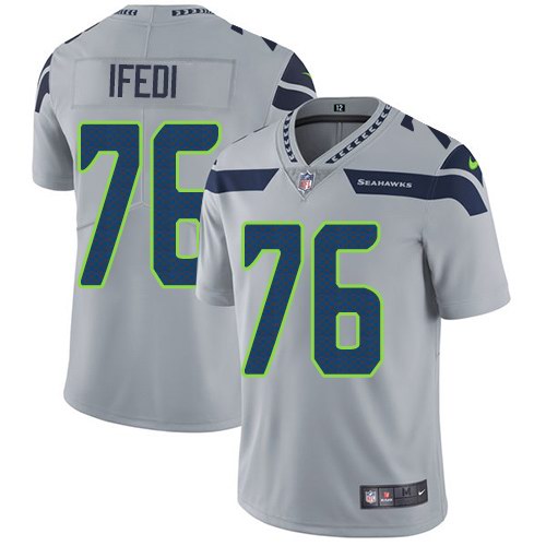  Seahawks 76 Germain Ifedi Grey Vapor Untouchable Limited Jersey