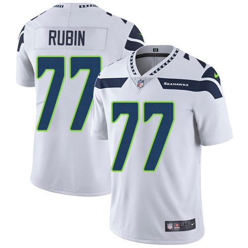  Seahawks 77 Ahtyba Rubin White Vapor Untouchable Limited Jersey