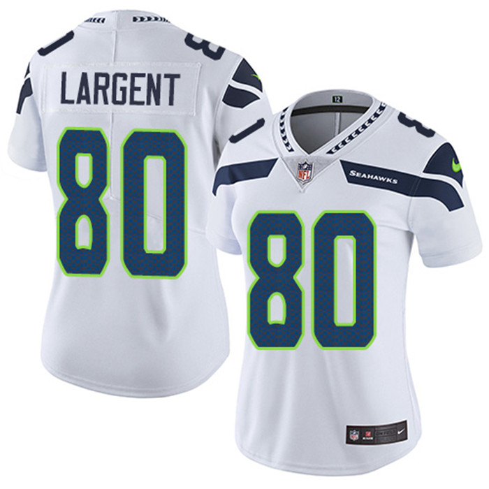  Seahawks 80 Steve Largent White Women Vapor Untouchable Limited Jersey