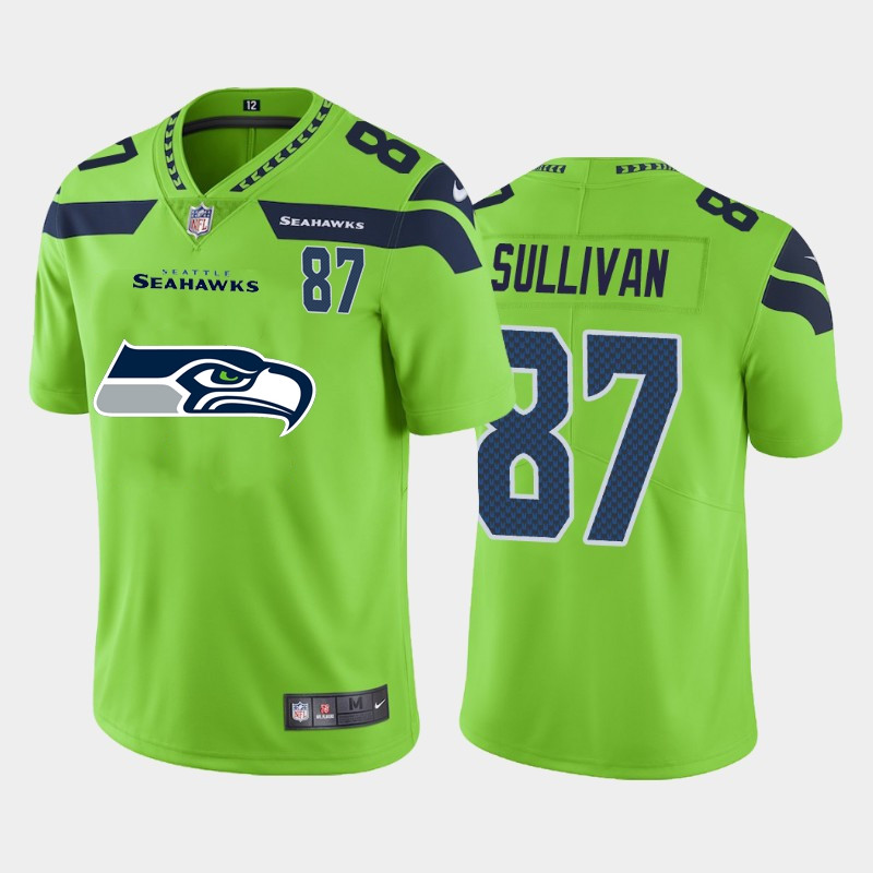 Nike Seahawks 87 Stephen Sullivan Green Team Big Logo Number Vapor Untouchable Limited Jersey