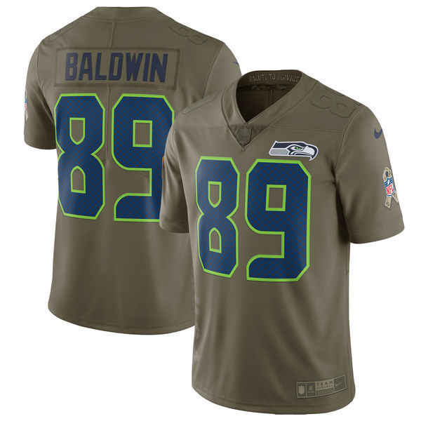  Seahawks 89 Doug Baldwin Youth Olive Salute To Service Limited Jersey