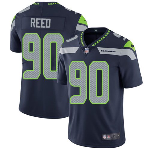  Seahawks 90 Jarran Reed Navy Vapor Untouchable Limited Jersey