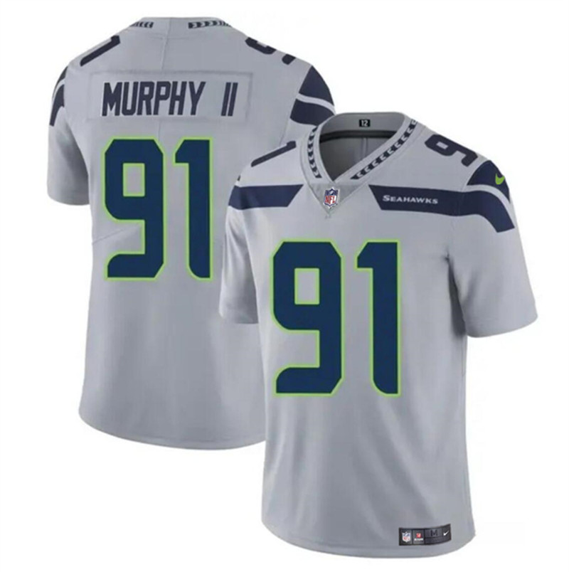Nike Seahawks 91 Byron Murphy II Gray 2024 NFL Draft Vapor Limited Jersey