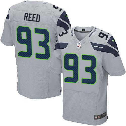  Seahawks 93 Jarran Reed Grey Alternate Men Stitched NFL Elite Jersey