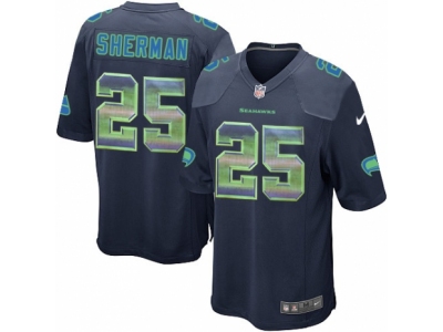  Seattle Seahawks 25 Richard Sherman Limited Navy Blue Strobe NFL Jersey