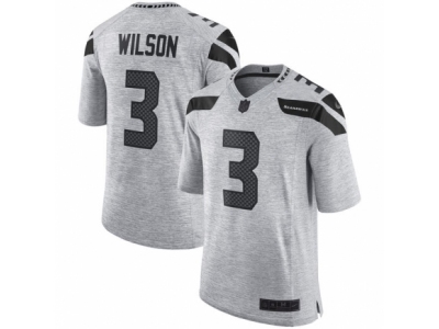  Seattle Seahawks 3 Russell Wilson Limited Gray Gridiron II NFL Jersey