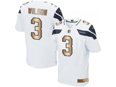  Seattle Seahawks 3 Russell Wilson White Men Stitched NFL Elite Gold Jersey