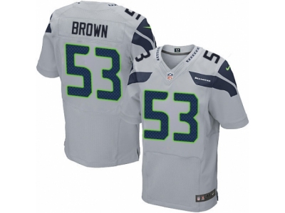  Seattle Seahawks 53 Arthur Brown Elite Grey Alternate NFL Jersey