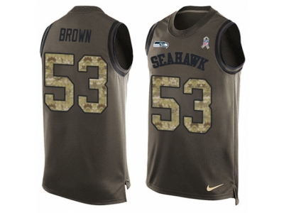  Seattle Seahawks 53 Arthur Brown Limited Green Salute to Service Tank Top NFL Jersey