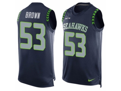  Seattle Seahawks 53 Arthur Brown Limited Steel Blue Player Name Number Tank Top NFL Jersey