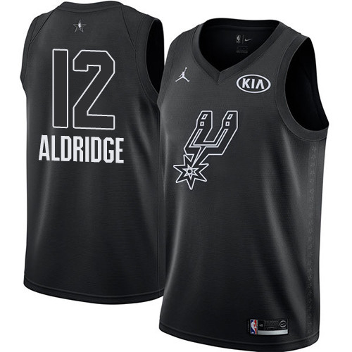  Spurs #12 LaMarcus Aldridge Black NBA Jordan Swingman 2018 All Star Game Jersey