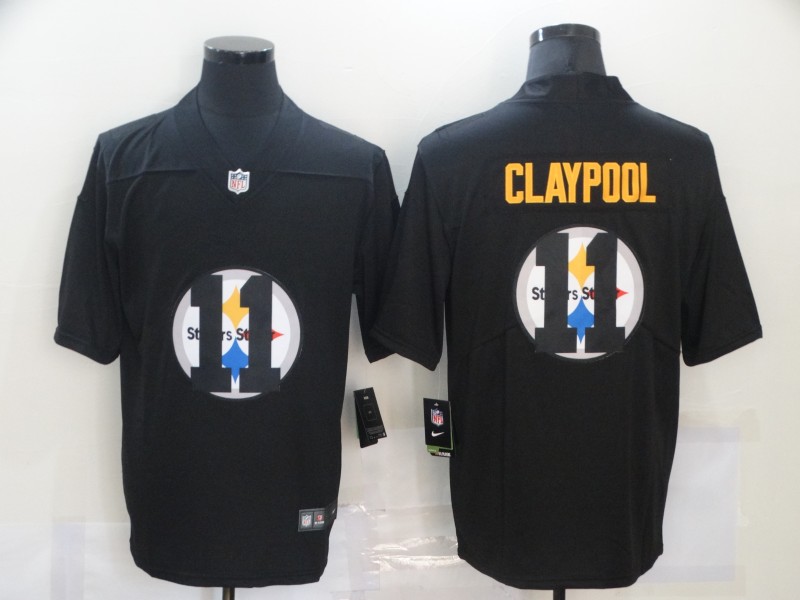 Nike Steelers 11 Chase Claypool Black Shadow Logo Limited Jersey
