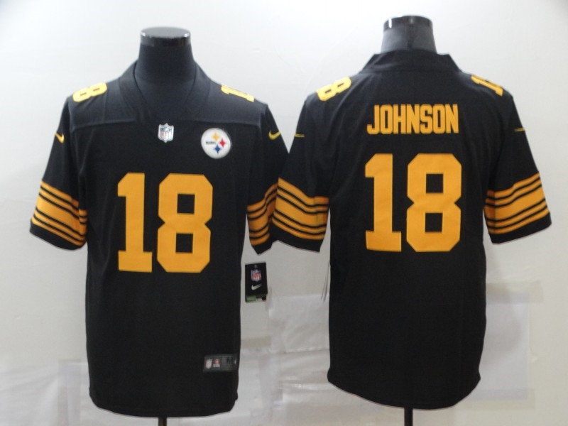 Nike Steelers 18 Diontae Johnson Black Color Rush Limited Jersey