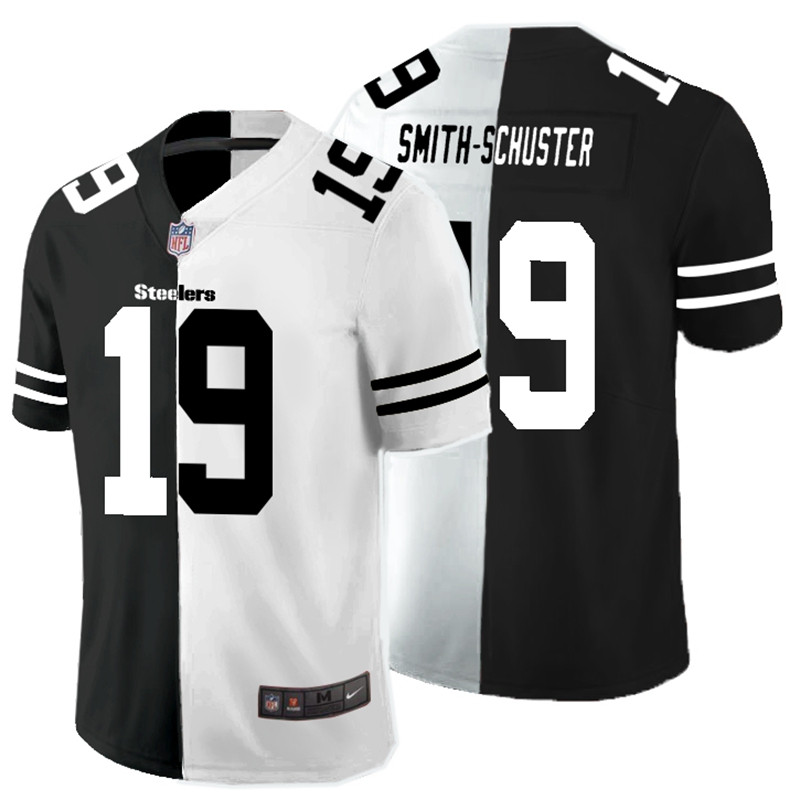 Nike Steelers 19 JuJu Smith Schuster Black And White Split Vapor Untouchable Limited Jersey