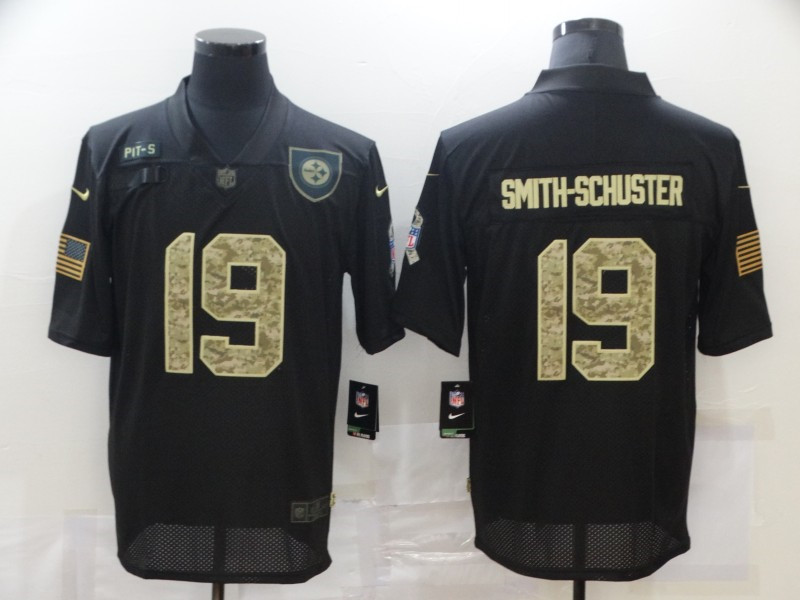 Nike Steelers 19 JuJu Smith Schuster Black Camo 2020 Salute To Service Limited Jersey