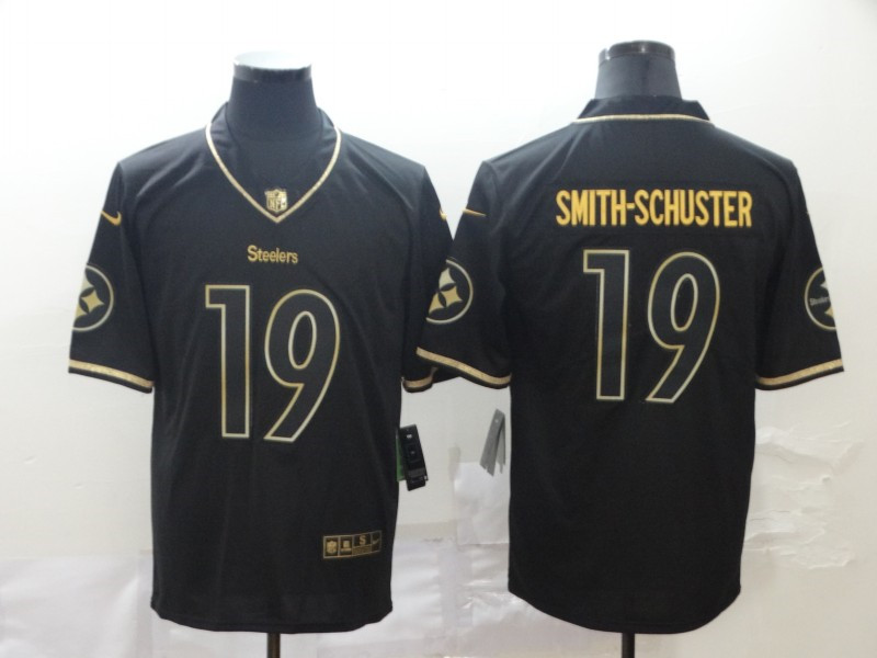 Nike Steelers 19 JuJu Smith Schuster Black Gold Throwback Vapor Untouchable Limited Jersey