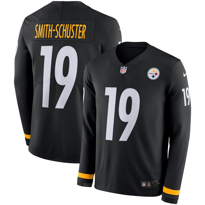  Steelers 19 JuJu Smith Schuster Black Long Sleeve Limited Jersey
