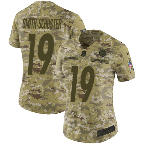  Steelers 19 JuJu Smith Schuster Camo Women Salute To Service Limited Jersey