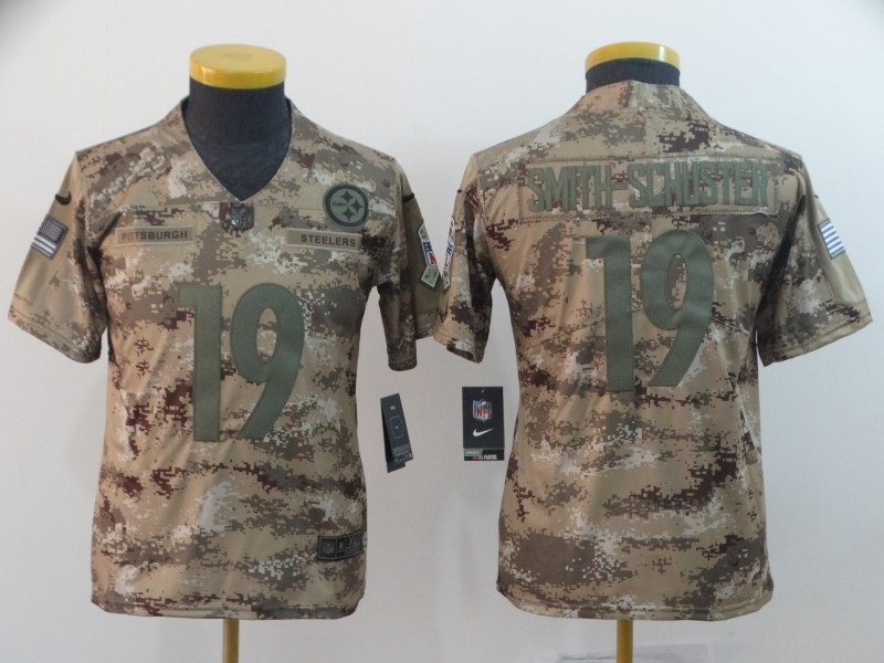  Steelers 19 JuJu Smith Schuster Camo Youth Salute To Service Limited Jersey