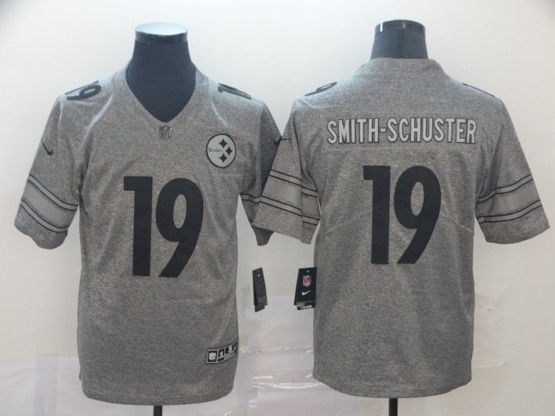 Nike Steelers 19 JuJu Smith Schuster Gray Gridiron Gray Limited Jersey