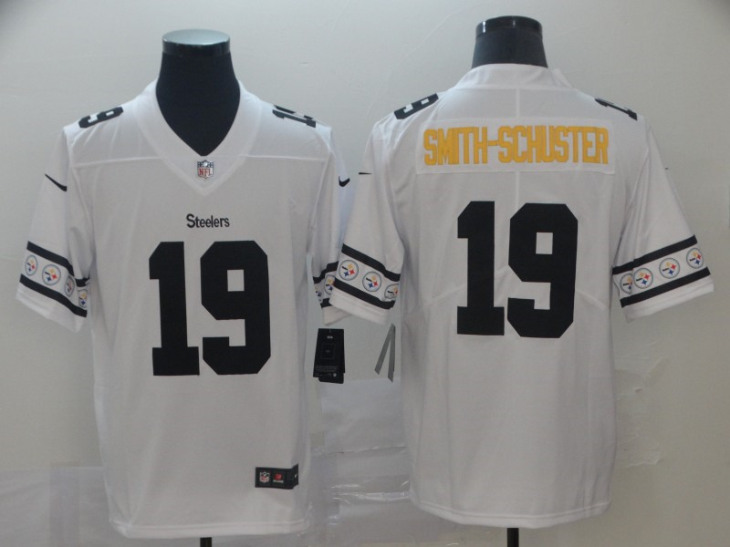Nike Steelers 19 JuJu Smith Schuster White Team Logos Fashion Vapor Limited Jersey