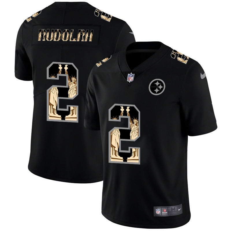 Nike Steelers 2 Mason Rudolph Black Statue of Liberty Limited Jersey