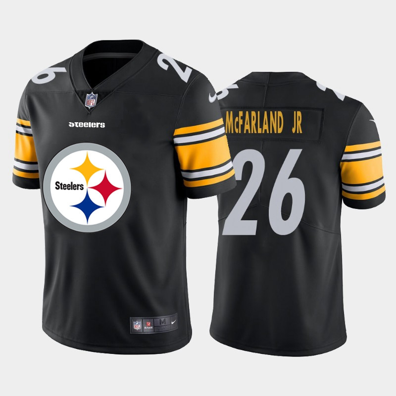 Nike Steelers 26 Anthony McFarland Jr. Black Team Big Logo Vapor Untouchable Limited Jersey
