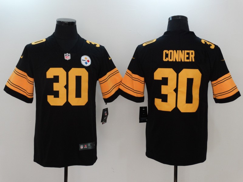  Steelers 30 James Conner Black Color Rush Limited Jersey