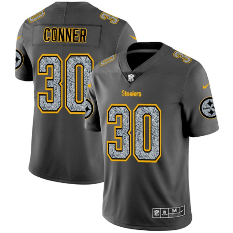 Nike Steelers 30 James Conner Gray Camo Vapor Untouchable Limited Jersey