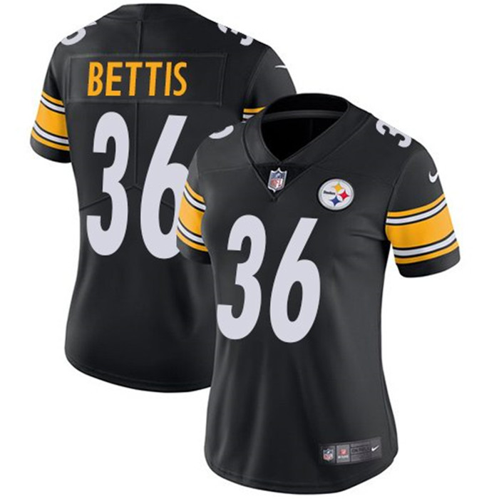  Steelers 36 Jerome Bettis Black Women Vapor Untouchable Limited Jersey