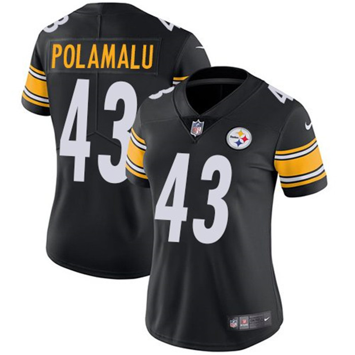  Steelers 43 Troy Polamalu Black Women Vapor Untouchable Limited Jersey