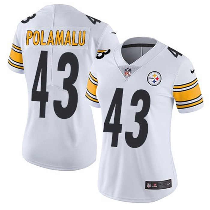  Steelers 43 Troy Polamalu White Women Vapor Untouchable Limited Jersey