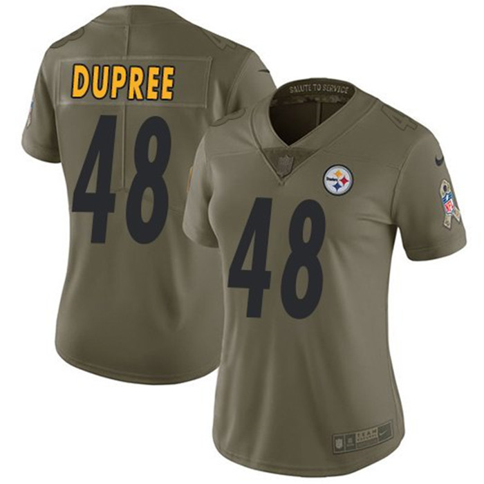  Steelers 48 Bud Dupree Olive Women Salute To Service Limited Jersey
