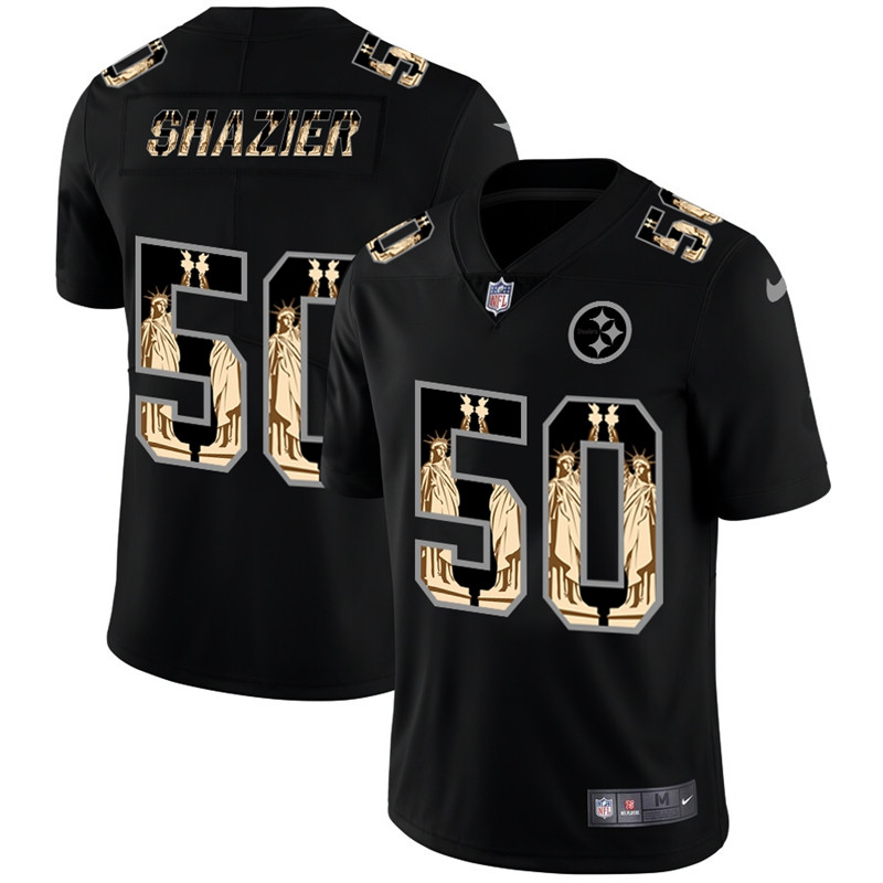 Nike Steelers 50 Ryan Shazier Black Statue of Liberty Limited Jersey