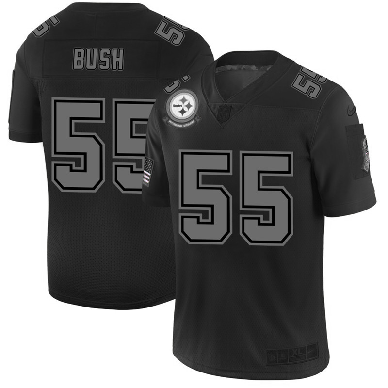 Nike Steelers 55 Devin Bush 2019 Black Salute To Service Fashion Limited Jersey
