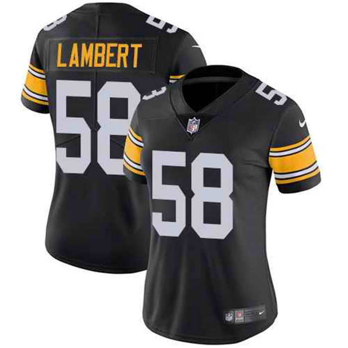  Steelers 58 Jack Lambert Black Alternate Women Vapor Untouchable Limited Jersey