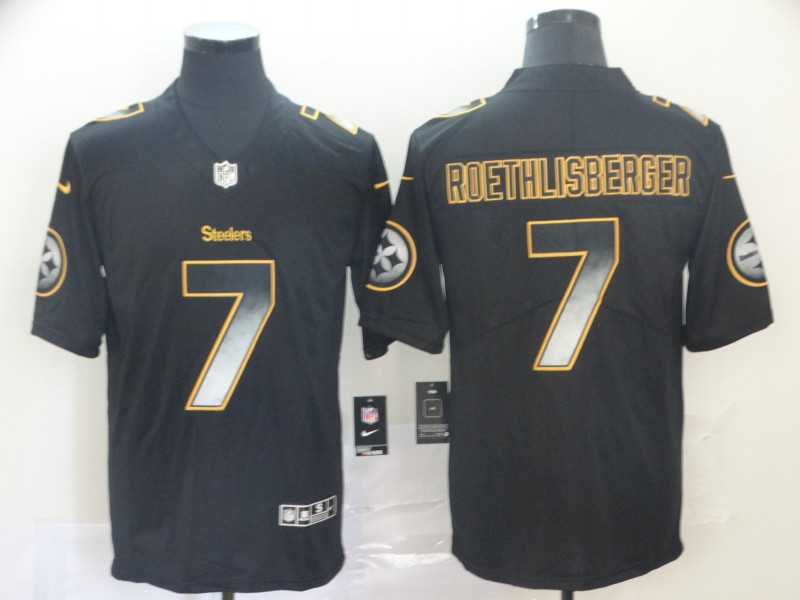 Nike Steelers 7 Ben Roethlisberger Black Arch Smoke Vapor Untouchable Limited Jersey