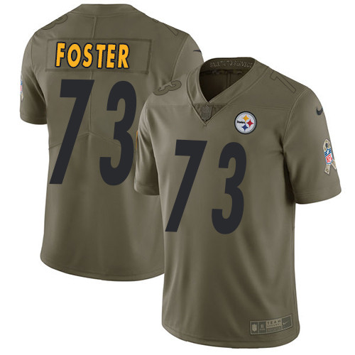  Steelers 73 Ramon Fosteri Olive Salute To Service Limited Jersey