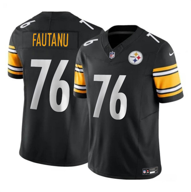 Nike Steelers 76 Troy Fautanu Black 2024 NFL Draft Vapor Limited Jersey