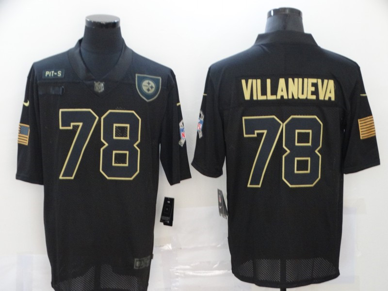 Nike Steelers 78 Alejandro Villanueva Black 2020 Salute To Service Limited Jersey