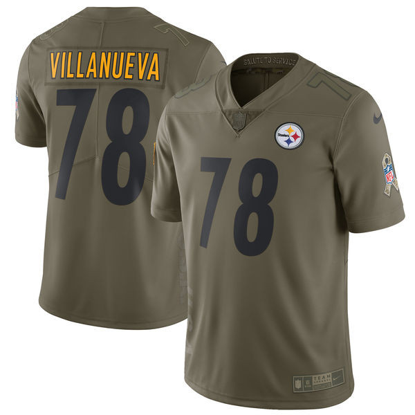  Steelers 78 Alejandro Villanueva Youth Olive Salute To Service Limited Jersey
