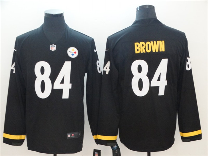  Steelers 84 Antonio Brown Black Long Sleeve Limited Jersey