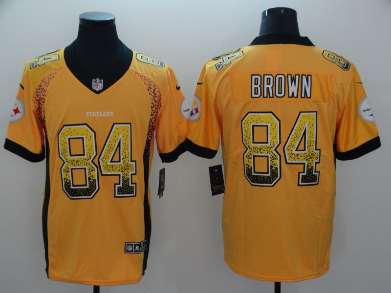  Steelers 84 Antonio Brown Gold Drift Fashion Limited Jersey