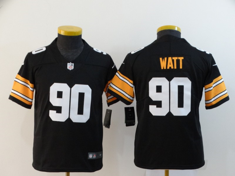 Nike Steelers 90 T.J. Watt Black Alternate Youth Vapor Untouchable Limited Jersey