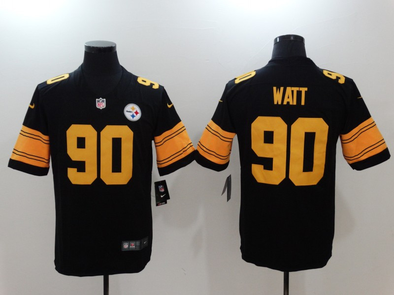  Steelers 90 T.J. Watt Black Color Rush Limited Jersey