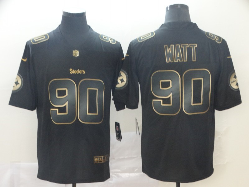 Nike Steelers 90 T.J. Watt Black Gold Vapor Untouchable Limited Jersey