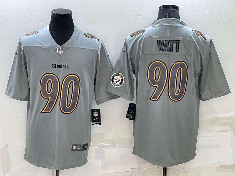 Nike Steelers 90 T.J. Watt Gray Atmosphere Fashion Vapor Limited Jersey