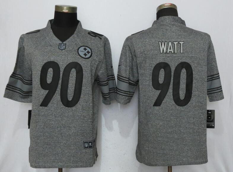  Steelers 90 T.J. Watt Gray Gridiron Gray Limited Jersey