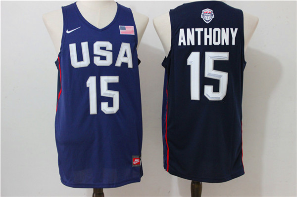  Team USA 15 Carmelo Anthony Navy Blue 2016 Dream Team Stitched NBA Jersey